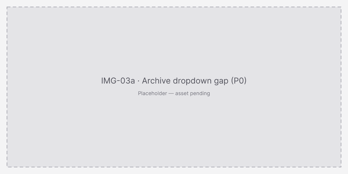 The archive’s topic filter opens with a measured four-pixel gap, not the overlap the mock implied.