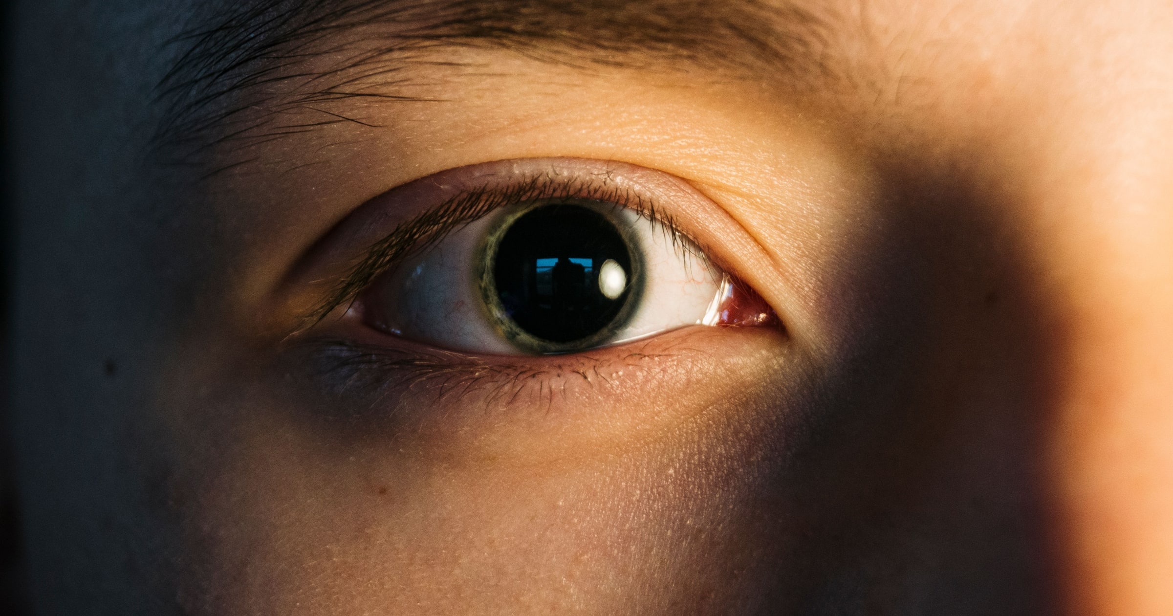 A close-up of a person's eye